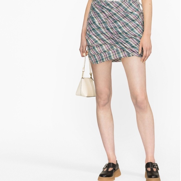 Isabel Marant Etoile Birdy checked cotton miniskirt